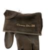 Dior logo leather gloves Brown leather Women Used
