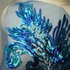 Patch Sequin Embroidery Sequin Appliques Phoenix Tail DIY Feather Appliques Sew On Patch Wedding Gown DIY Decoration