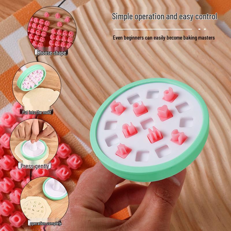 English Letters & Symbols Cookie Mold Stamp - DIY Baking Tool