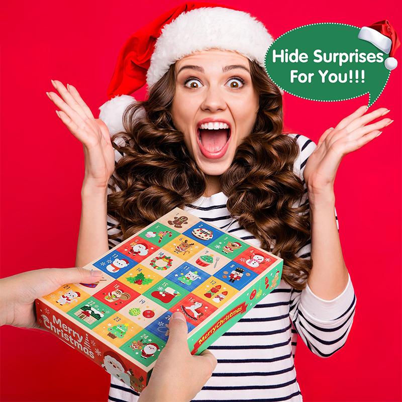 5PCS Candy Bag Cute Packing Box Surprise Christmas Countdown Packaging Boxes DIY Blind Box Packaging Advent Calendar Christmas