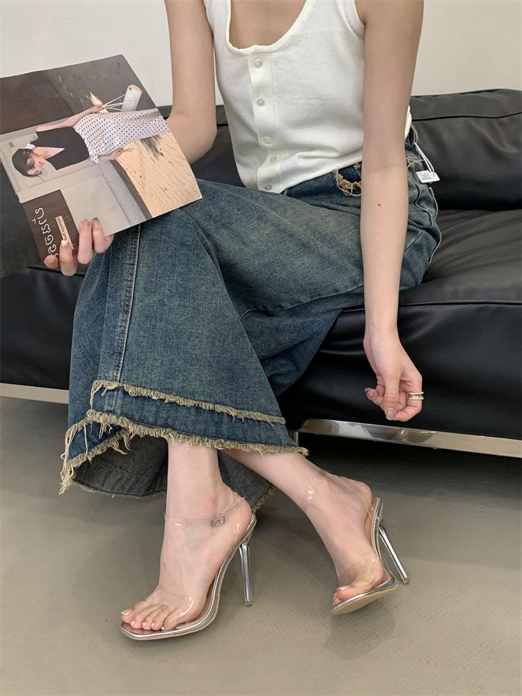 Fashion Eilyken Fashion Open Toe Buckle Strap Women Sandals Sexy PVC Transparent Thin High Heels Sandals Stripper Party Shoes