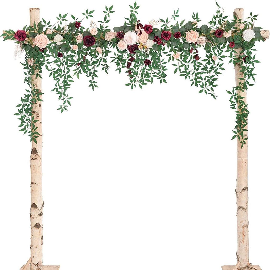 The Same Eucalyptus Leaf Rose Vine Simulation Flower Rose Eucalyptus Leaf Vine Wedding Three-Piece Wreath
