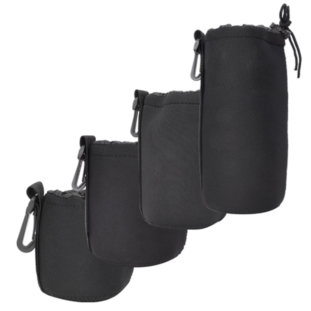 4PCS S M L XL Portable Neoprene Black Elastic Shock Absorption DSLR Camera Lens Cover Storage Bag