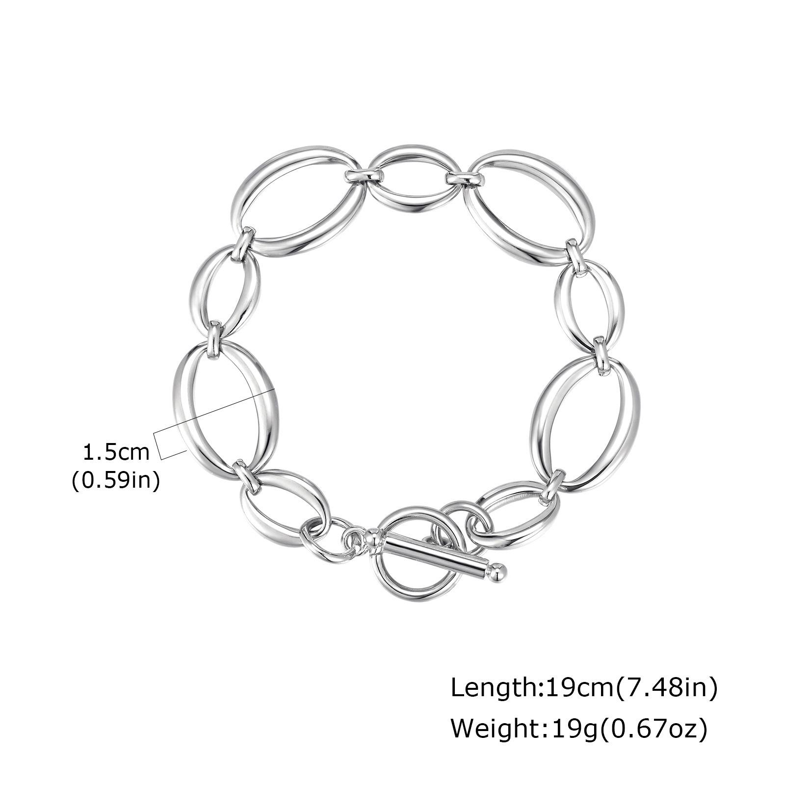 Ladies Stainless Steel Handmade Chain, Simple Fashion Bracelet 18K Gold Titanium Steel Jewelry Br-2595