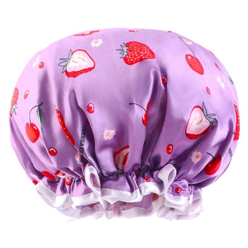 

Children s Adjustable Double Layer Shower Cap Colored Printed Waterproof Hair Care Baby Sleeping Hat One Size
