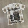 Meichao Vale New Retro Character Print Summer High Street Men and Women Loose Casual Wash Old Short Sleeve T-shirt