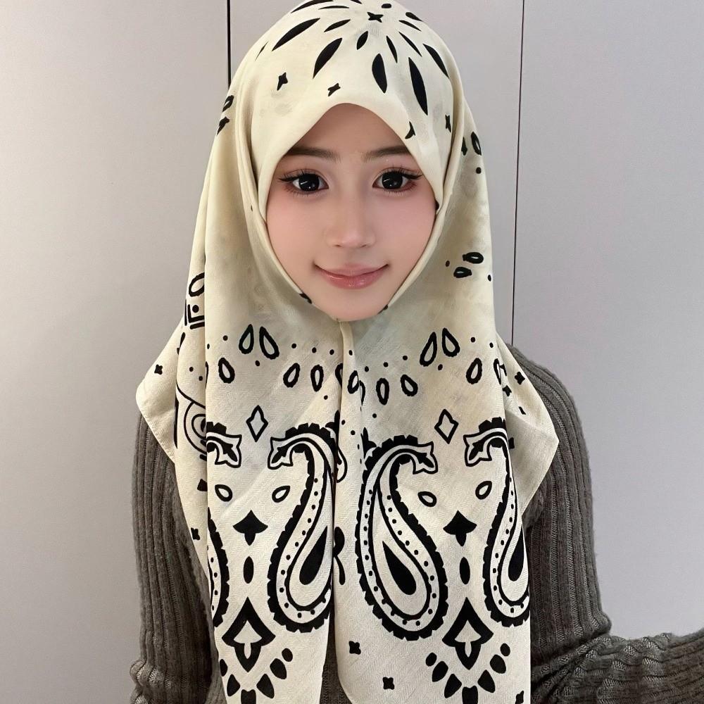 Lightweight Breathable Paisley Printed Scarf 90cm Soft Square Scarf Vintage Print Windproof Women Head Scarf Woman's Accessory
