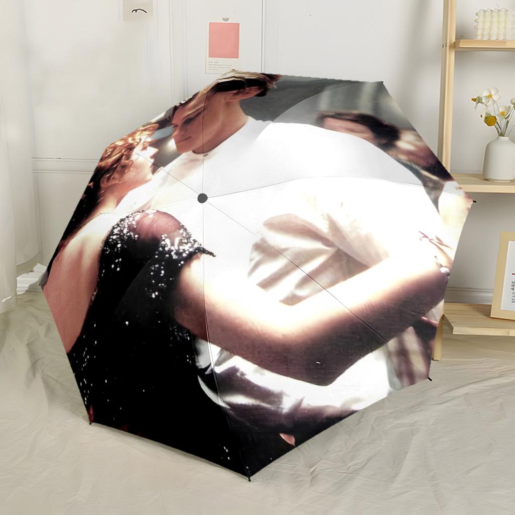 Love On The Titanic Automatic Umbrella Retractable Design with 8-Rib Durability Durable Plastic & Iron for Outdoor Daily Use Fashion Lovers