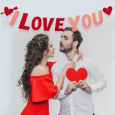 Valentine's Day LOVE Hanging Heart Pendant Wedding Room Decoration for Party Decor Glitter Festive Atmosphere Romantic Gift
