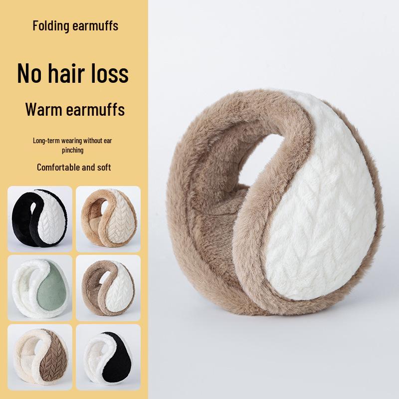 Protetores de Orelha de Pelúcia Dobráveis de Inverno - Quentinhos e Fofos de Pele Sintética de Coelho para Mulheres