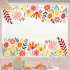 Watercolor Flower Pattern Window Sticker, Transparent Electrostatic Adhesion Glass Decal, Waterproof Scratch-Resistant Decorative Film