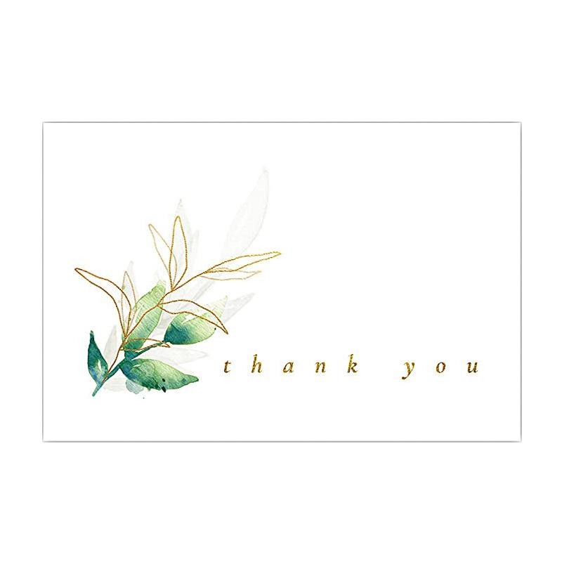 Green Plant 4x6 Inch Thank You Greeting Card for Gift Packaging & Bouquet Decoration