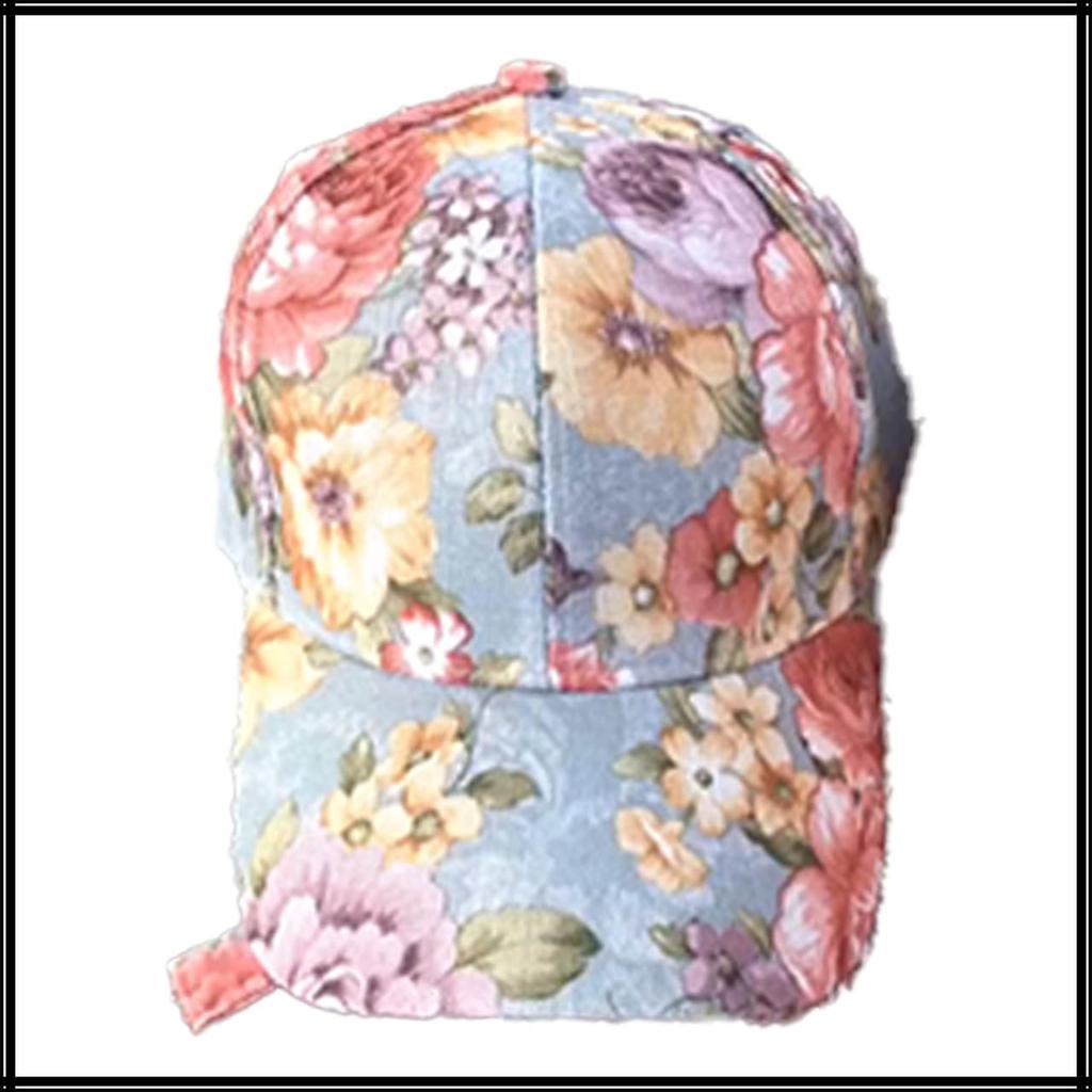 White Fang Cap Floral Pattern Hat Sports Running Outdoor CA659 Women's (Beige)