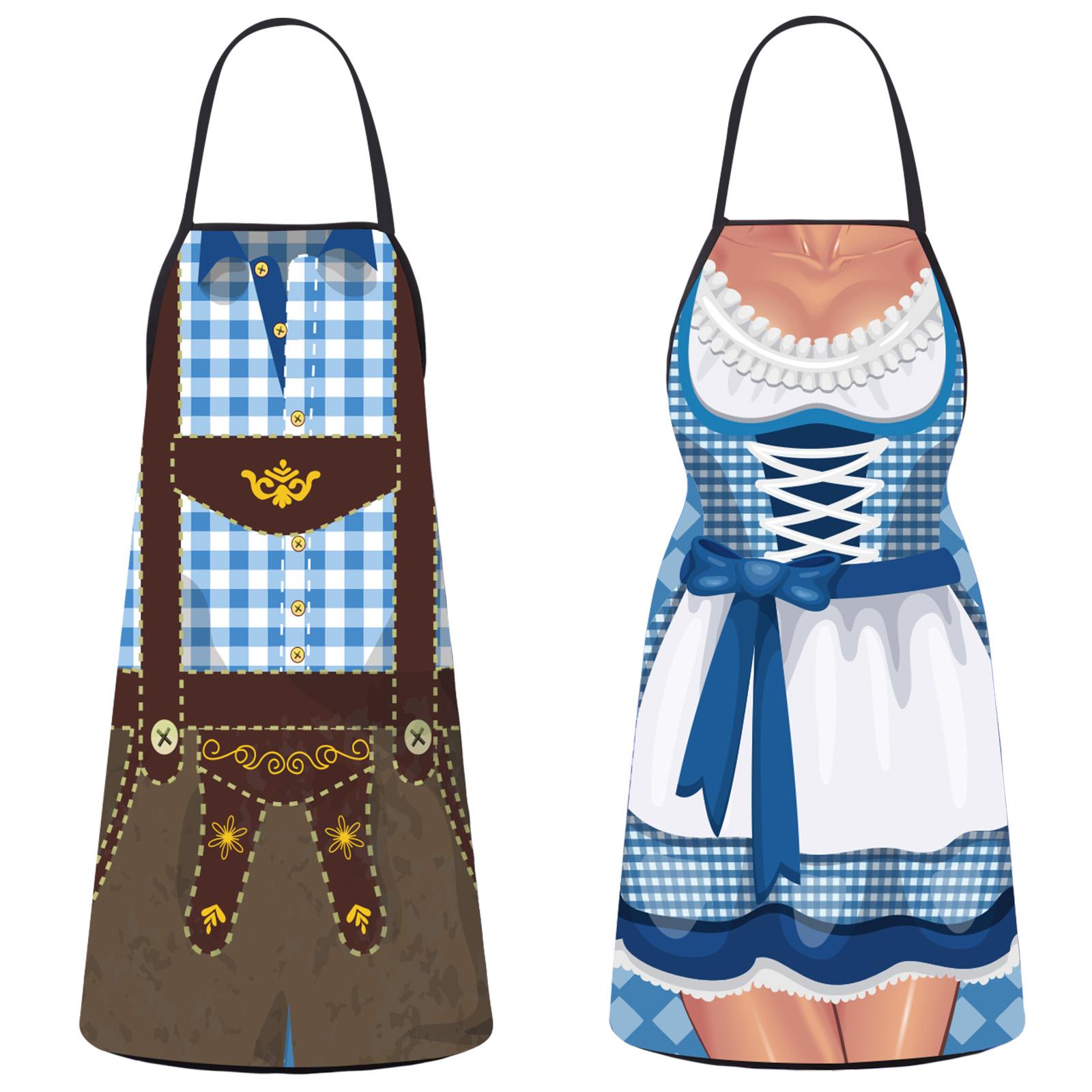 

Haiabei 2Pcs Oktoberfest Apron Couples Cooking Aprons Personalized Cooking Apron German Party Decorations Supplies Kitchen Cooki синій