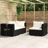 Day and Night - Day and Night 3-piece Garden Furniture Set and Black Synthetic Rattan Cushions