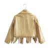 Veste en cuir à franges pour femme automne 2023 mode urbaine