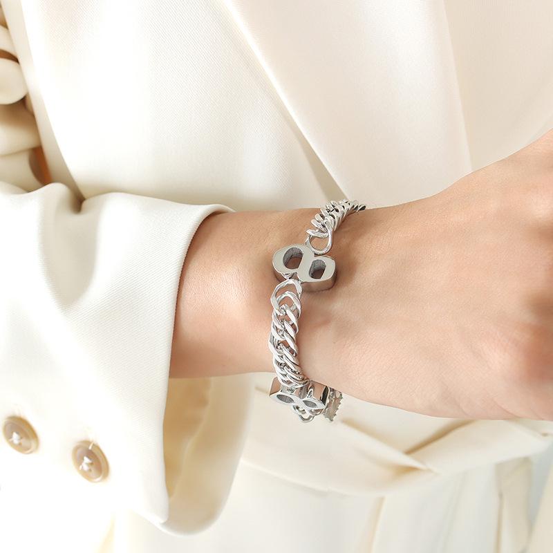 European-American Hip Hop Cuban Link Bracelet - 18K Gold-Plated Titanium Steel, Trendy Statement Jewelry