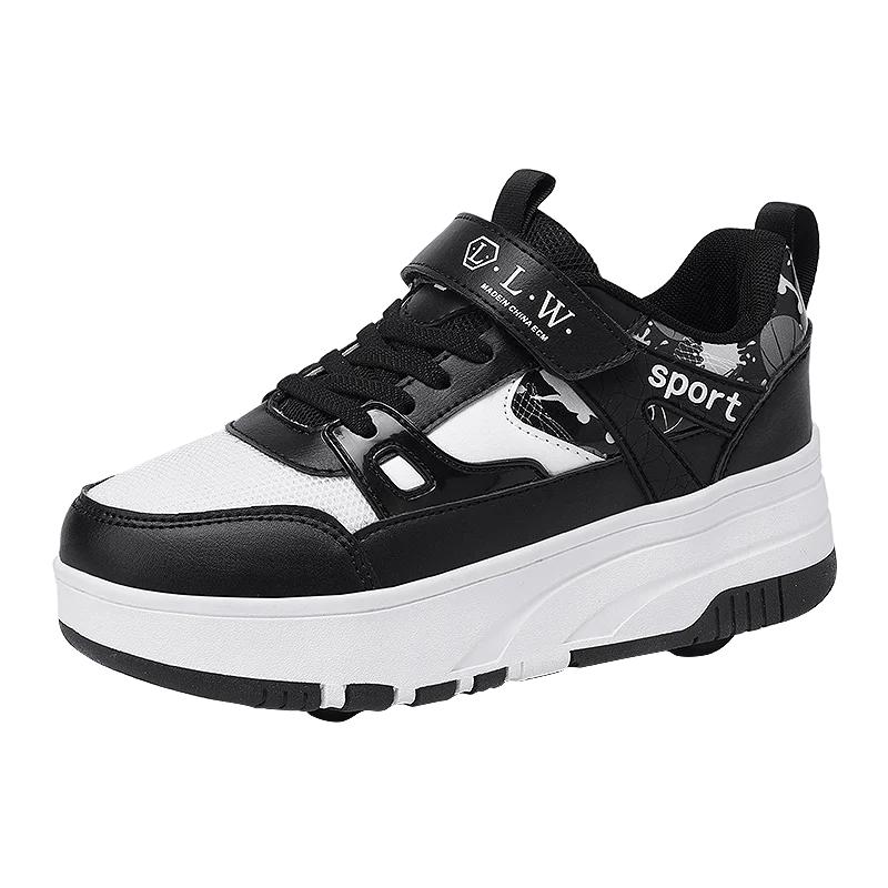 Модные Роликовые Коньки Детские Детские Повседневные Спортивные Игрушки Мальчики 4-колесные Кроссовки Девочки Ботинки Роликовые Коньки 29