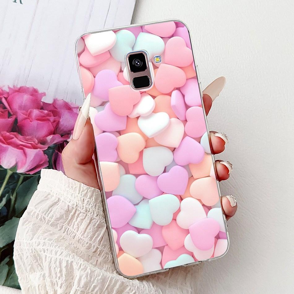 Phone Case For Samsung Galaxy A8+ (2018) SM-A730F / A8 (2018) SM-A530F Elegant Floral Butterfly Soft Silicone TPU Cases