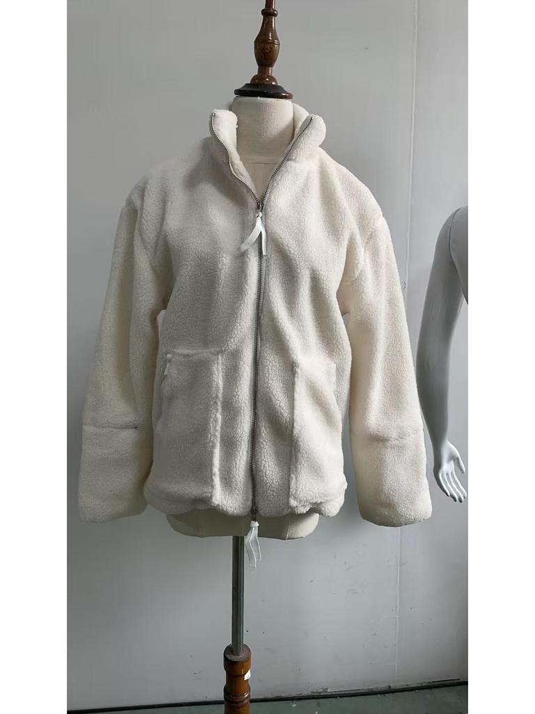 Elegant Autumn/Winter Women's Plush Zipper Coat: Versatile European and American Style