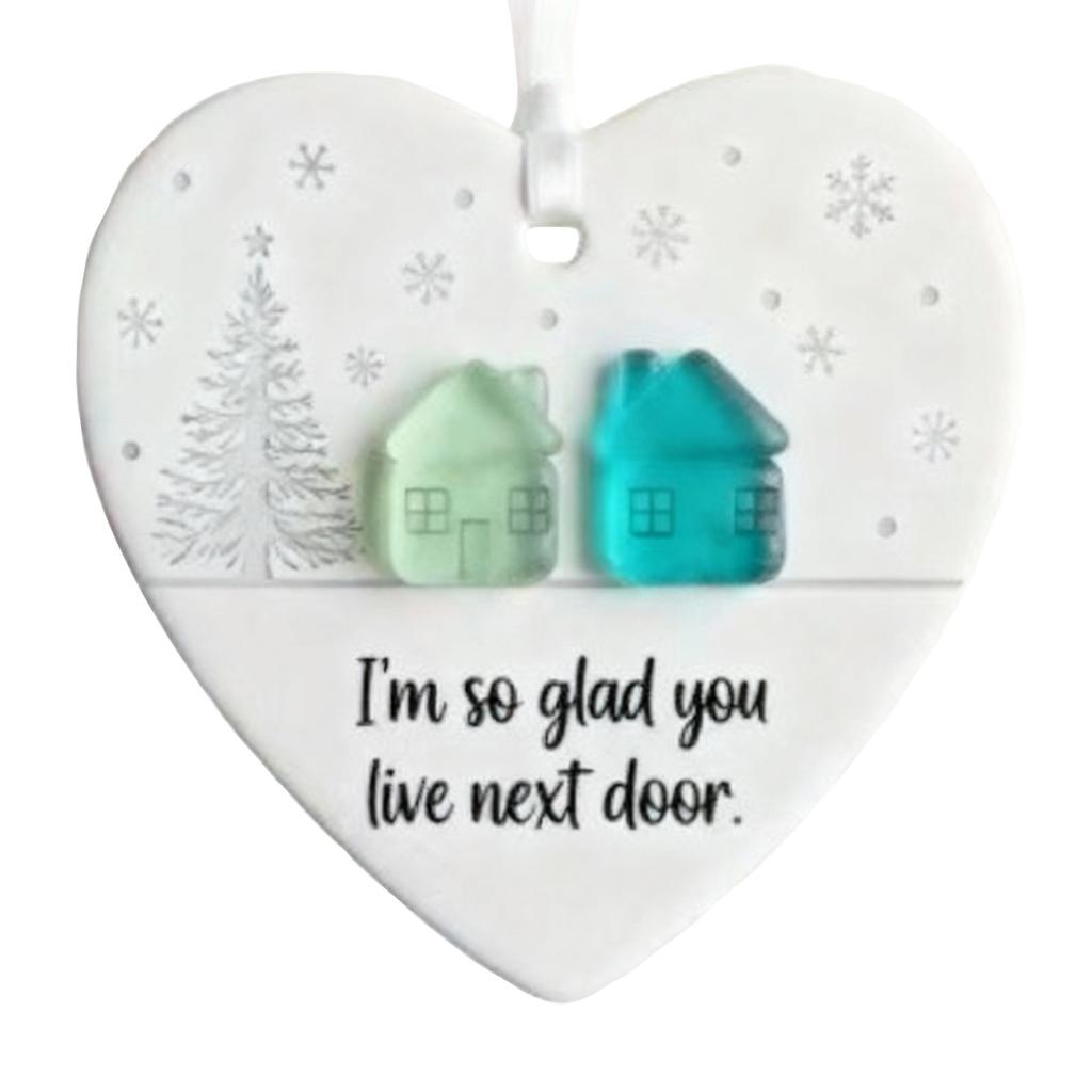 2d Acrylic Heart Shaped Sea Glass Friendship Decor,Friendship Heart Keepsake,Friendship Heart Ornament For Tree Hanging Ornaments,