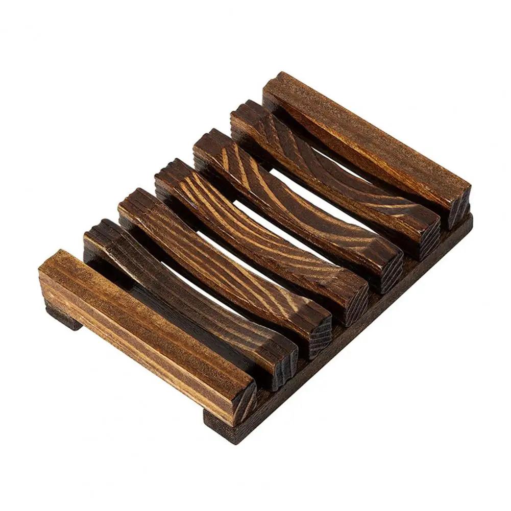 Soap Box Holder High Durability Not Easily Deformed Soap Dish Easy To Clean Bamboo Case Tray Decorative Wooden Soap Drain Holder