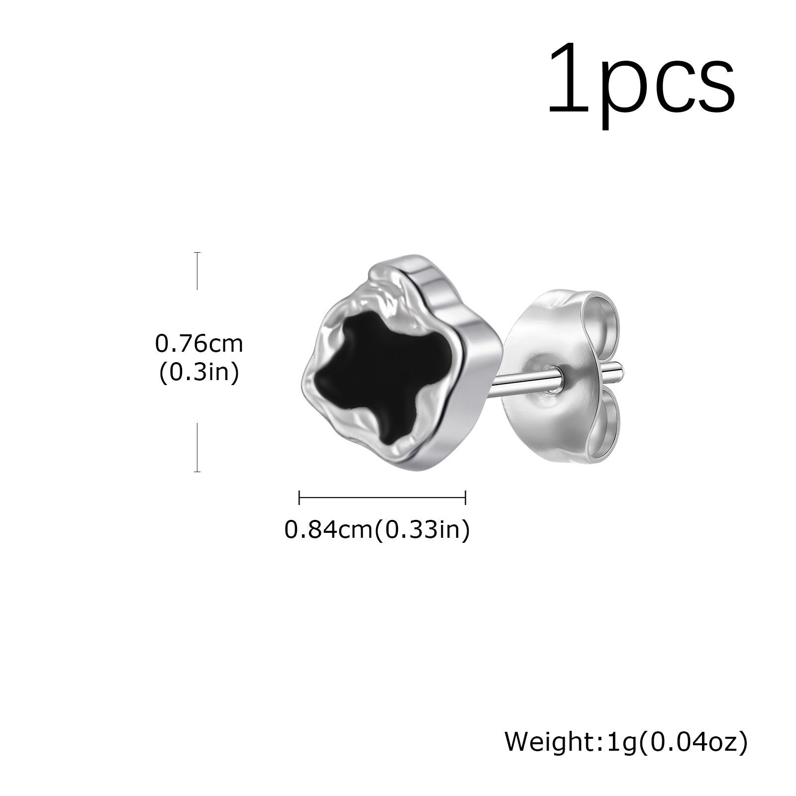 

Fashion Punk Black Blue Irregular Geometric Metal Small Stud Earrings Trendy Waterproof Piercing Jewelry for Men Gifts