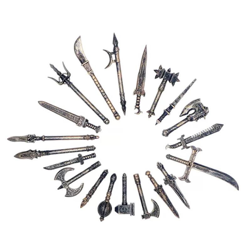 Medieval Military Solider Figure Weapon Accessory Sets Building Blocks Crusader Knight Armor Warrior Shield Sword Flag Brick Toy