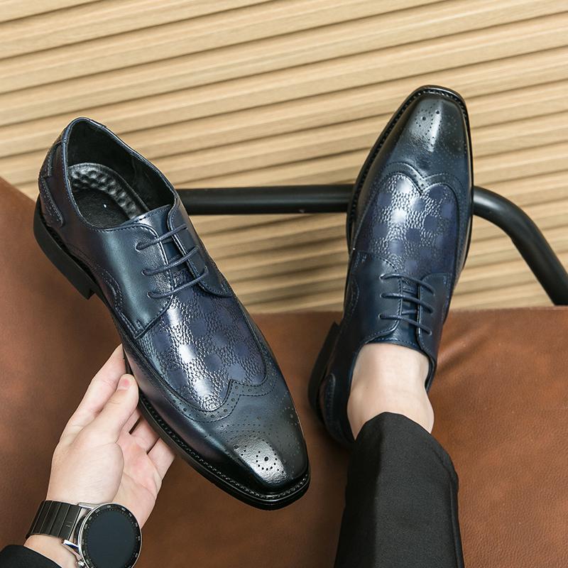Gentleman Business Formal Leather Shoes Men Dress Shoes Classic High Quality Formal Office Oxford Shoes For Men Brogue