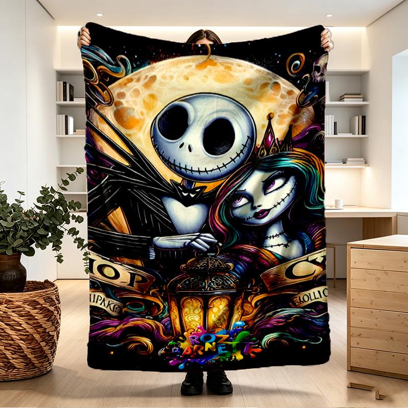 The Nightmare Before Christmas Print Blanket - Soft & Comfortable, for Bedroom, Travel, Sofa, Home Decoration - Birthday Christmas Gift for Friend