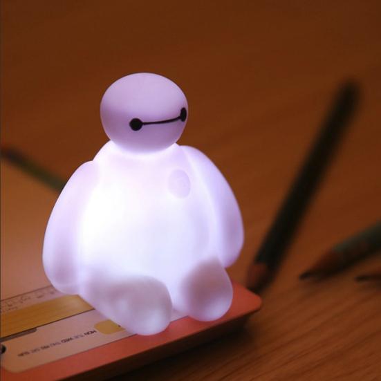 Sevimli Çizgi Film Baymax Değişen Gece Lambası LED Renkli Ev Çocuk Odası Lambası Hediye
