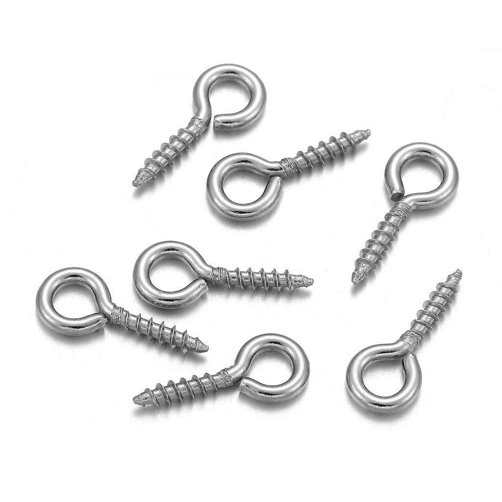300/500pcs Mini Screw Pendants Eyepin Keychain HookThreaded  Pin Fitting DIY Jewelry Bracelet Necklace Making Accessories