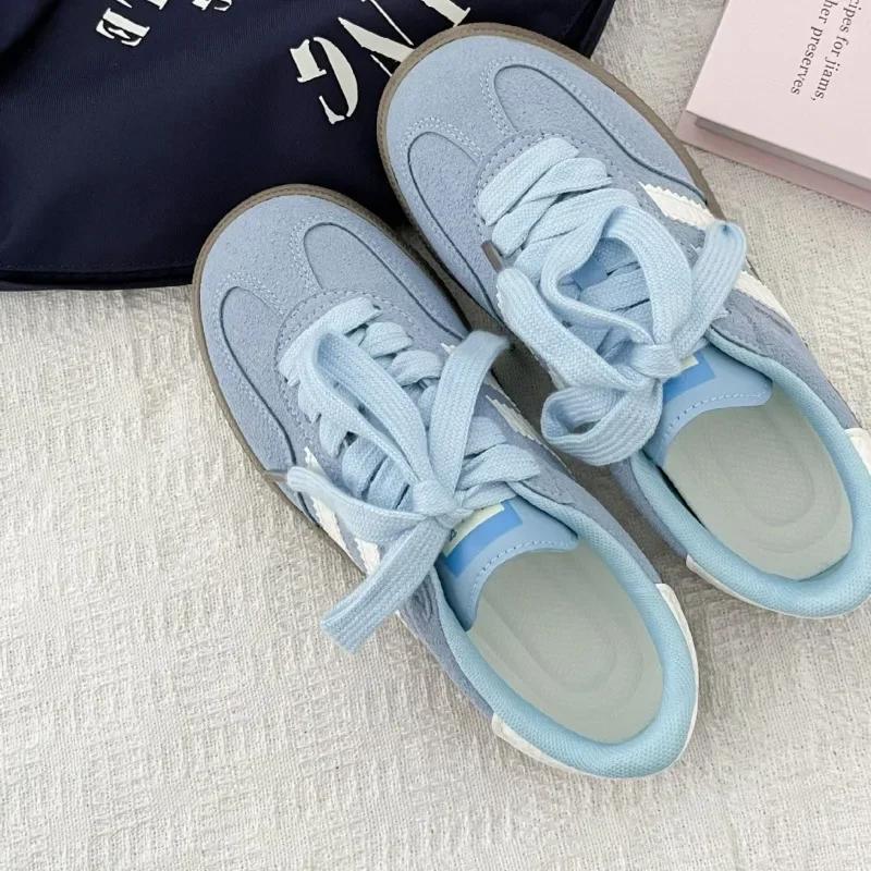 Damenschuhe Herbst 2025 im neuen Hong Kong-Stil, lässig, weiche Sohle, Schnürung, Damen-Sneakers, Wanderschuhe, Wohnungen, Zapatillas de Mujer