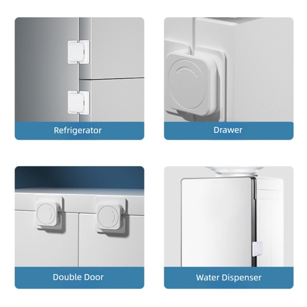 White Cabinet Strap Locks Multi-function Children Protector Drawer Anti Opening Lock  Wardrobe Door