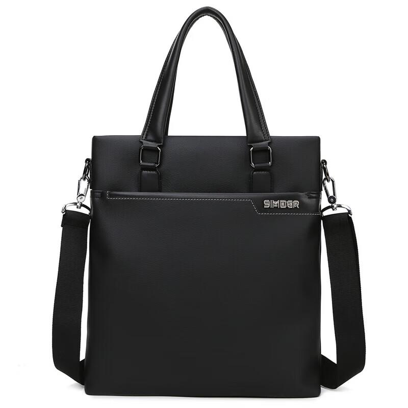 

SIMOER PU Leather Casual Business Vertical Backpack Handbag
