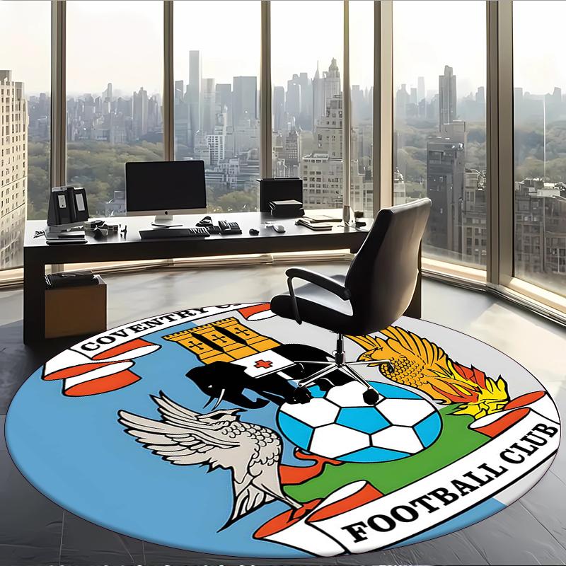 Coventry City Football Club (1) Round Office Rug Decorative Floor Rug for Office Bedroom Living Room and Home Space