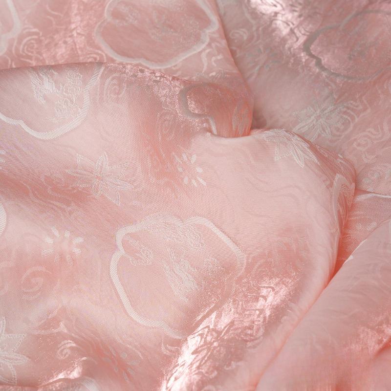 Dual-Color Embroidery Jacquard Silk Fabric for DIY Sewing Horse Glossy Shirt Cheongsam Hanfu Vest Pants Smooth Opaque Cloth