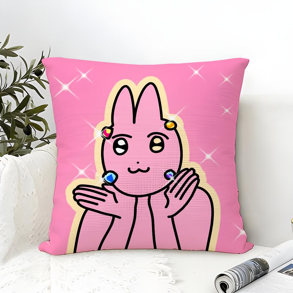 Cartoon Pink Funny Rabbit Friends 2 Pillow Case Linen Pillow Case Sofa Home Decor Cushion Cover Cushion Cove