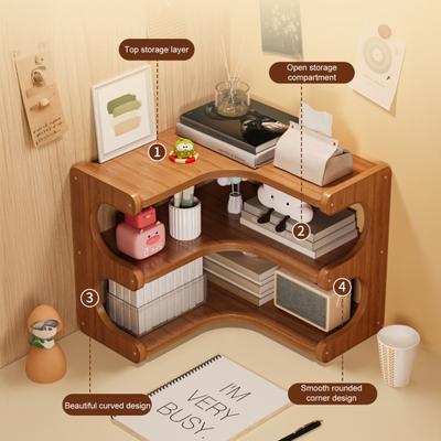 Yousheng Desktop Storage Rack Sundries Organizer Multi-layer Design Large Capacity Multifunction Book Corner Storage Holder