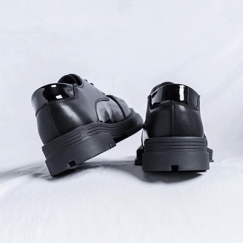 FashionSpring Autumn Men's Casual Leather Shoes Retro Style Male Oxford Shoes Versatile Outdoor Formal Dress Footwear Lace-Up Sneakers