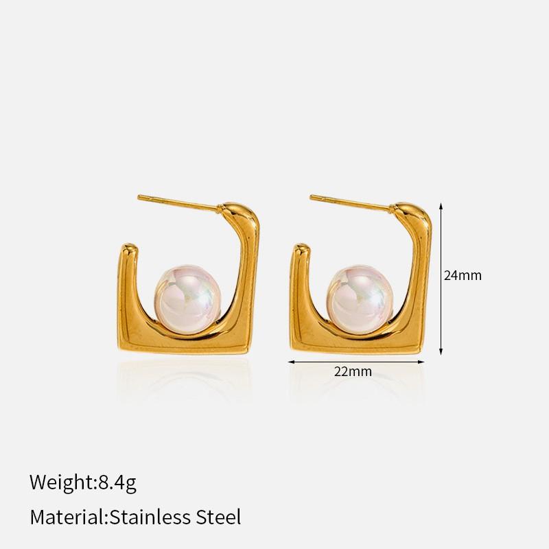 Ins Style Stainless Steel Earrings 18K Gold Plated Titanium Trendy Jewelry Men Women