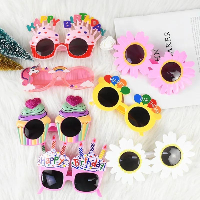 Funny Birthday Glasses, Creative Happy Birthday Party Decor, Cake Topper Decorations for Kids Birthday Party Cake Decor