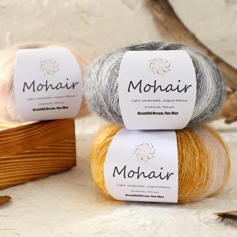 Gradient Mohair Soft Cotton Yarn For DIY Crochet Hand Knitting Yarn Segment Dyed Wool Yarn For Baby Sweater Hat Scarf