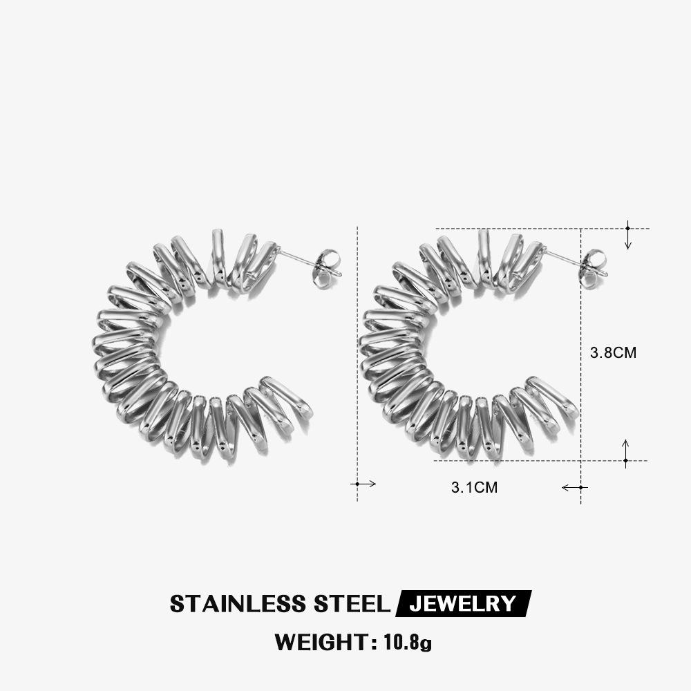 Irregularity Spring Coil Earrings Gold Color Stainless Steel Earrings Fashion Wedding Party Gifts Free Shipping