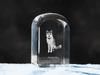 Akita, Akita Inu - crystal cube with a photo, photo of a dog in crystal, cubic paperweight from Art-Dog brand