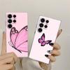 Beauty Pink Butterfly Phone Case S25Ultra For Samsung Galaxy S25 S24 S23 S21 Ultra S20 FE S22 Plus A35 A55 5G Case Clear Cover