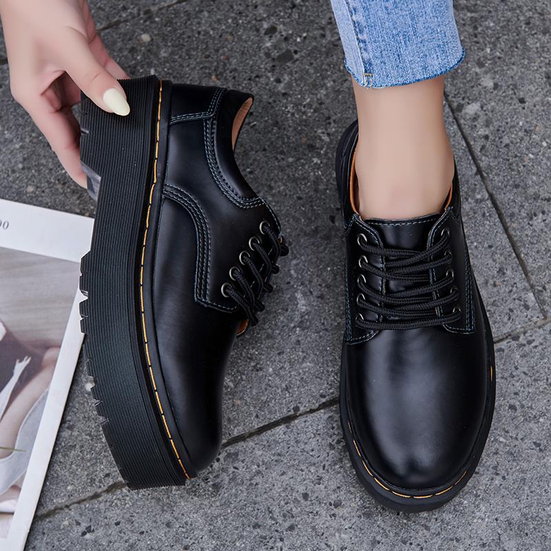 Chaussures à plateforme tendance pour femmes, bottes Martin