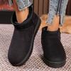 Fashion Women Snow Boots for Solid Platform Artificail Suede Boots Autumn Winter Warm Shoes Boats Large Size 44 Slip On Cotton Shoes