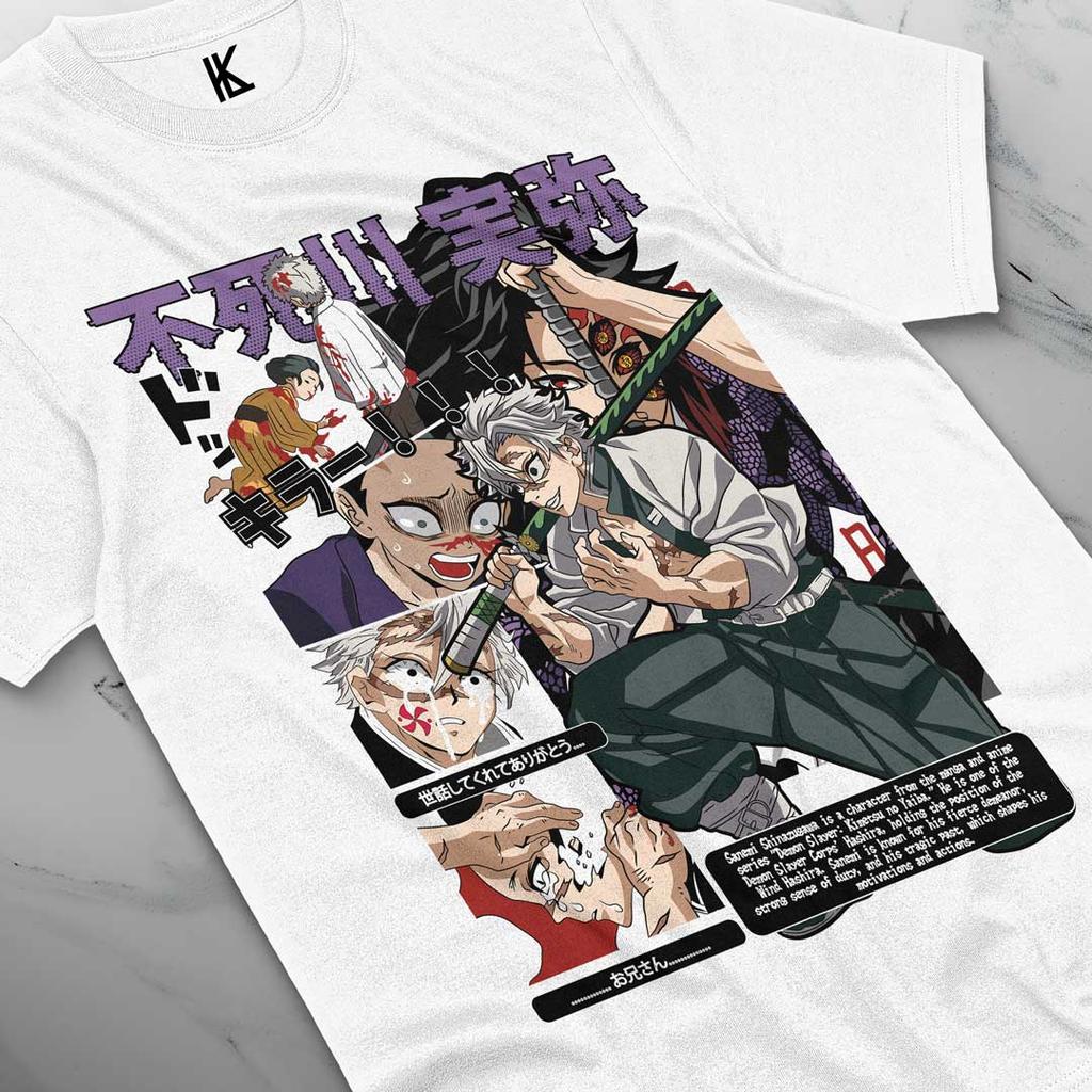 Sanemi Kokushibo Skjorta Vind Hashira T-shirt Demon Slayer Anime T-shirt Doma T-shirt Bomull