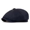 Autumn Winter Warm Beret Men Octagonal Cap British Vintage Cap Painter's Cap Newsboy Cap